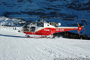 Wengeralp/BE, gennaio 2005 - L'SE 3160 Alouette 3 HB-XOE in servizio con la Air Glaciers (K. Albisser)