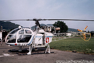 Belp/BE, settembre 1990 - L'SA 315B Lama HB-XVV in servizio con la Heliswiss (archivio E. Krebs)