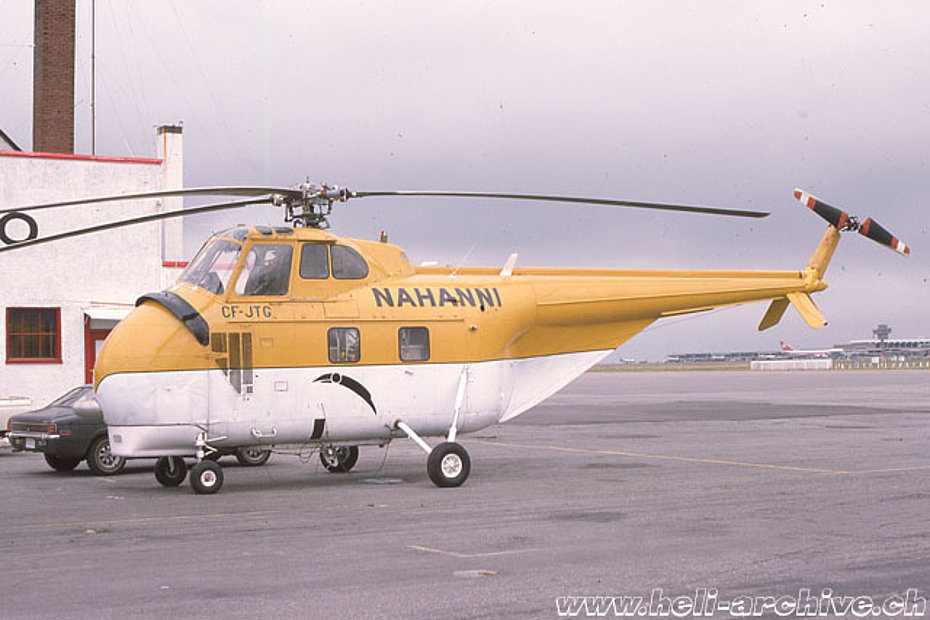 Vancouver International airport, August 1975 - The Helitech-Sikorsky S-55T CF-JTG in service with Nahanni Helicopters (B. Wallace)