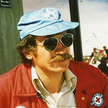 1970s - Toni Lötscher employed on behalf of Air Zermatt (T. Lötscher)
