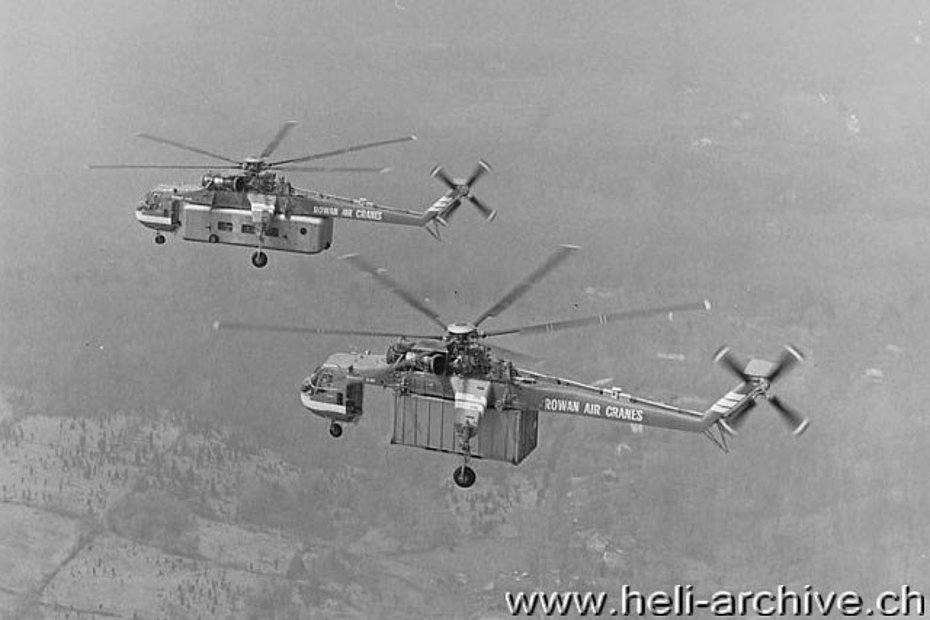 1969 - Due Sikorsky S-64 in servizio con la Rowan Drilling Company Inc di Houston (HAB)
