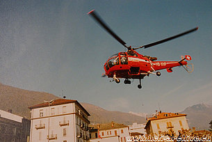 Locarno/TI, novembre 1985 - L'SA 319B Alouette 3 HB-XHP in servizio con la GASS/REGA (HAB)