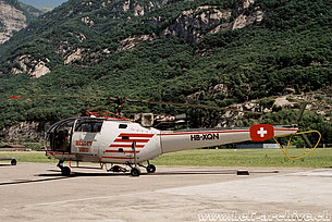 Lodrino/TI, estate 2004 - L'SE 3160 Alouette 3 HB-XQN in servizio con la Heli-TV (M. Bazzani)