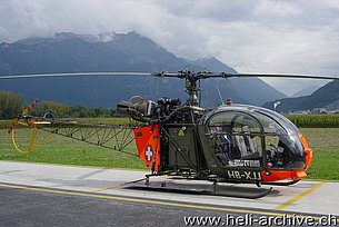 Collombey/VS, September 2002 - The SE 3130 Alouette 2 HB-XJJ in service with Heli TV (photo T. Schmid)