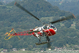 Bex/VD, 1 settembre 2007 - L'SA 315B Lama HB-XTO della Air Glaciers pilotato da Bernd Van Doornick (K. Albisser)