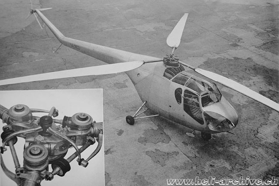 1947 - Detail of the main rotor head (HAB - brochure Bristol)