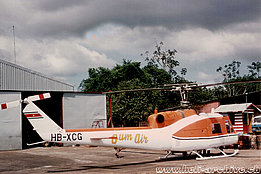 Suriname, 1970s - The Agusta-Bell 204B HB-XCG in service with Heliswiss (HAB)
