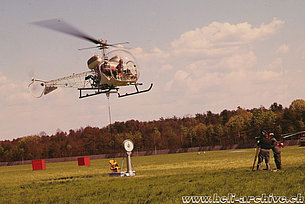 Cascina Costa, 1965 - The Agusta-Bell 47G3B-1 HB-XBZ piloted by test pilot Ottorino Lancia (HAB)