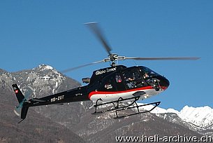 Locarno airport/TI, December 2010 - The AS 350B3 Ecureuil HB-ZGT of the Tarmac Aviation photographed while landing (M. Bazzani)