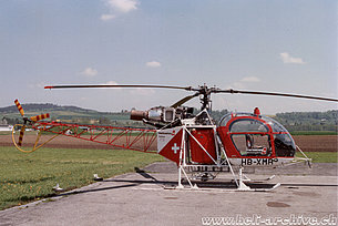 Belp/BE, agosto 1990 - L'SA 315B Lama HB-XMR in servizio con la Heliswiss (E. Krebs)