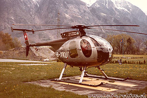 Balzers/FL, 1980s - The Hughes 500D HB-XKU in service with Fuchs Robert (archive D. Vogt)