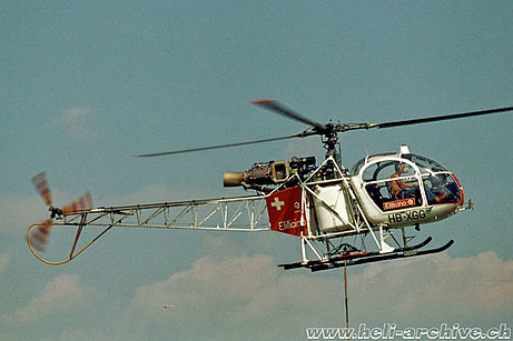 August 1979 - Georg Wedtgrube at the controls of the SA 315B Lama HB-XGG in service with Eliticino (HAB)