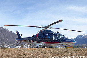 Locarno/TI, febbraio 2018 - L'A109E Power HB-ZMZ in servizio con la Swiss Helicopter (M. Bazzani)