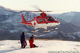Swiss Alps, 1990s - The Agusta A109K2 HB-XWB in service with Rega (HAB)