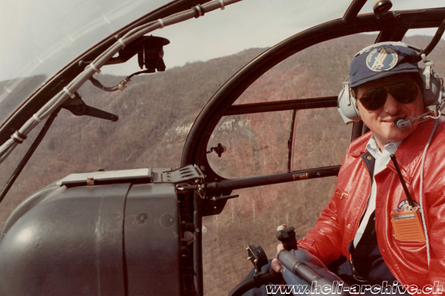 1979 - A nice image of Walter Hügel taken during a SAR mission with the SA 319B Alouette 3 HB-XHP (family Hügel)